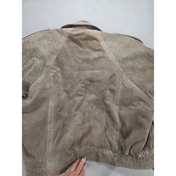 Vintage Byrnes & Baker Womens Leather Jacket Brown Asymmetrical Y2K‎ Gorpcore - Picture 11 of 13